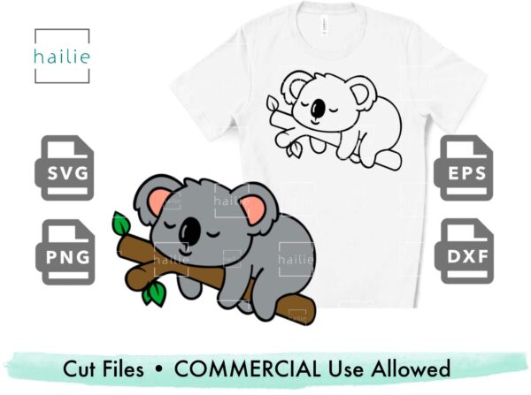 Koala Baby Animal Face Svg, Sleeping Koala Bear Svg, Cute Animal Svg