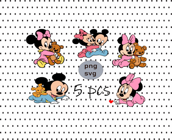 Layered Baby Mickey Mouse And Friends Svg, Minnie Mouse Svg