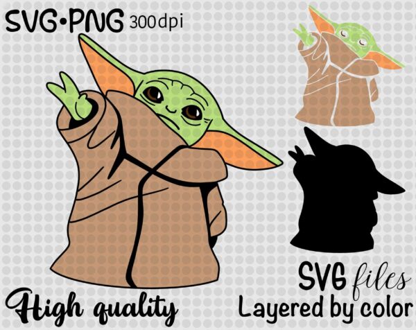 Layered Svg Cut File, Baby Alien Svg, Digital Files Baby Yoda Svg