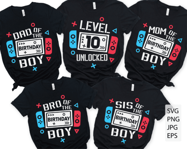Level 10 Unlocked Birthday Family Svg Bundle
