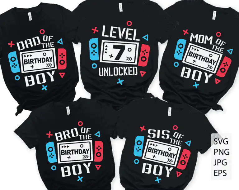 Level 7 Unlocked Birthday Family Svg Bundle