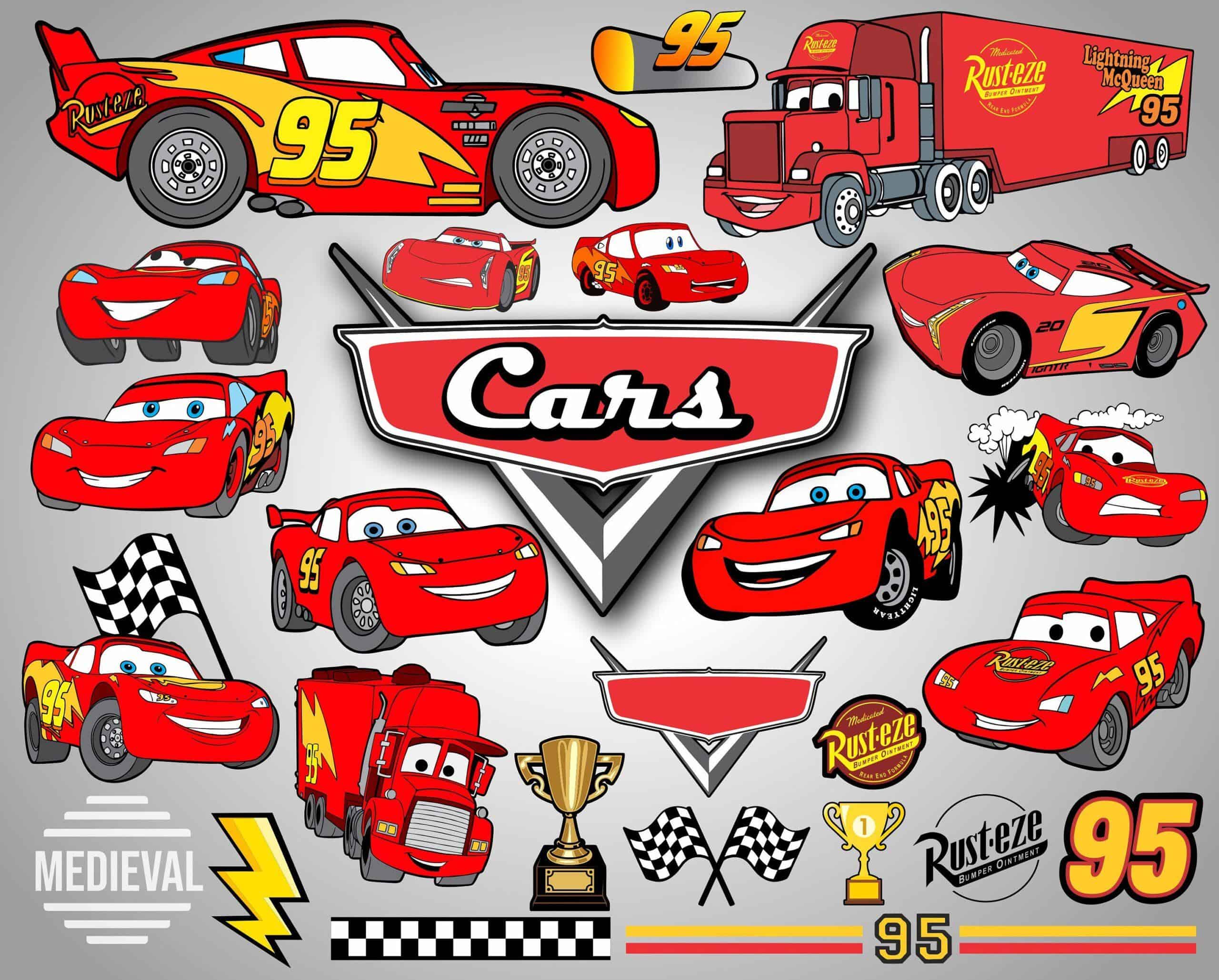 Lightning Mcqueen Vector Svg, Bundle Clip Art Instant Download ...