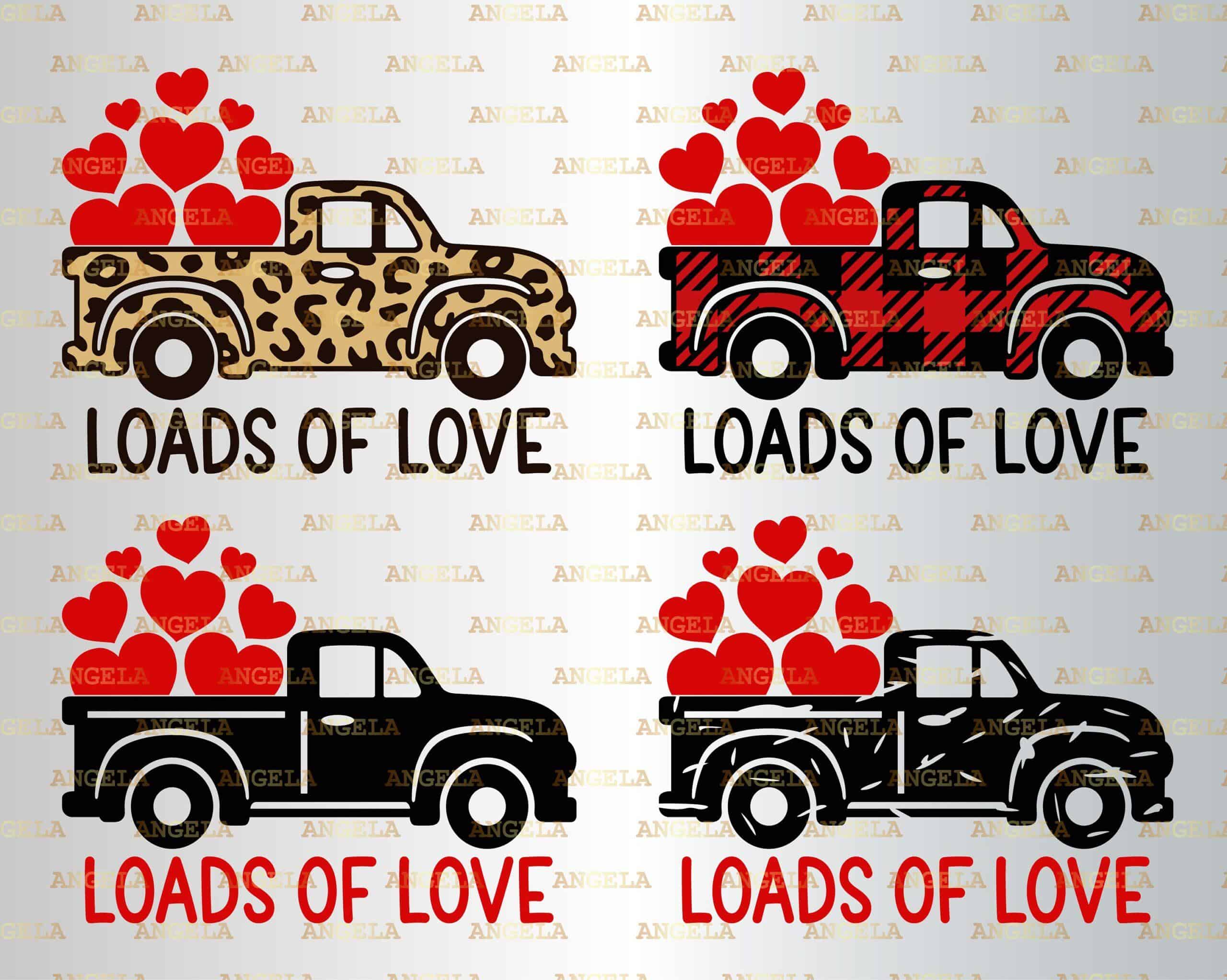 Loads Of Love Svg Valentine Truck Svg Valentine S Day Svg Leopard