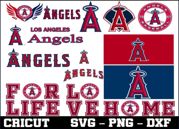 Los Angeles Angels Mlb Baseball Svg Bundle