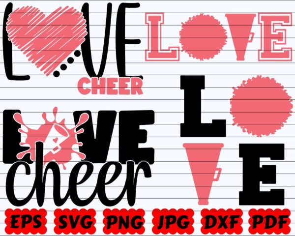 Love Cheer Svg, Cheer Lover Svg, Cheer Love Svg