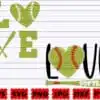 Love Softball Svg
