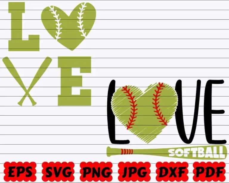 Love Softball Svg