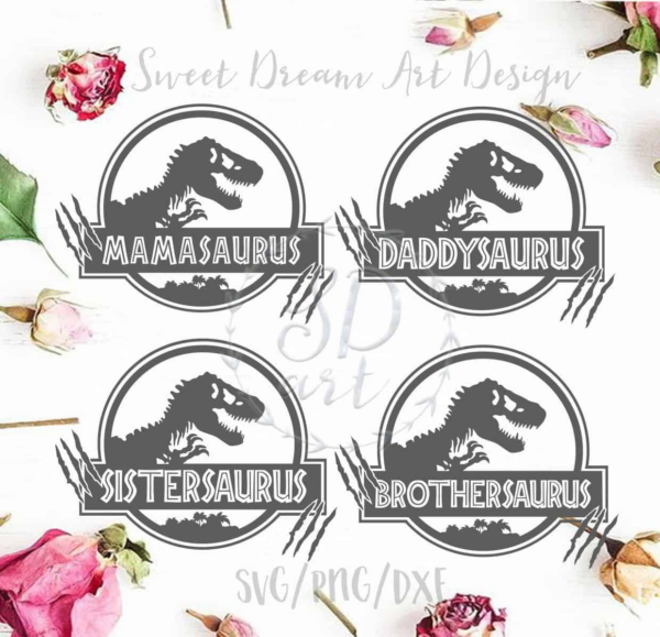 Mamasaurus Svg, Family Bundle, Daddysaurus Svg, Sistersaurus Svg,