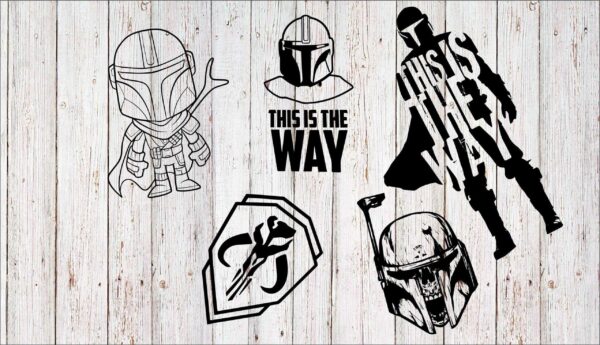 Mandalorian Svg Set, Mandalorian Cricut Files, Mandalorian Print