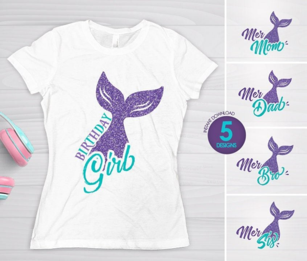Mermaid Svg, Mermaid Birthday Svg, Mermaid Girl, Mermaid Family