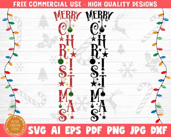Merry Christmas Svg Cut File, Christmas Porch Sign Svg