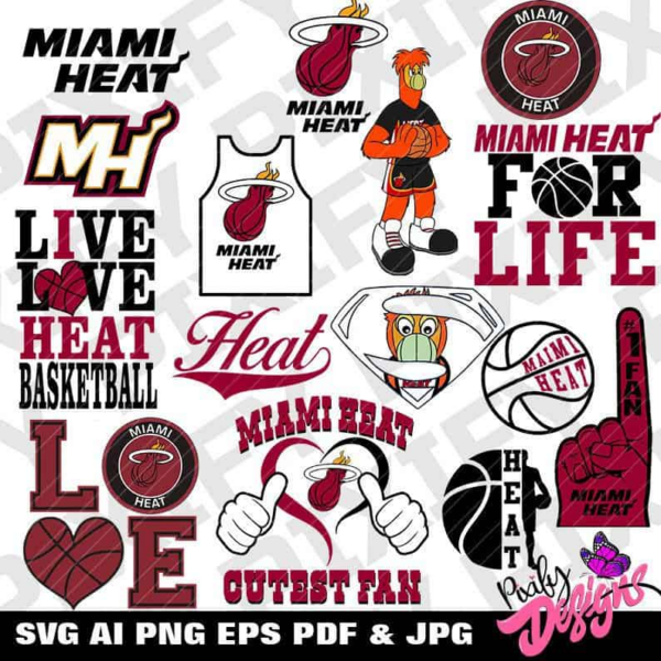 Miami Heat Svg, B1, Heat Svg, Miami Heat, Miami Heat Clipart