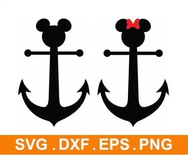 Mickey Ears Anchor Svg Designs