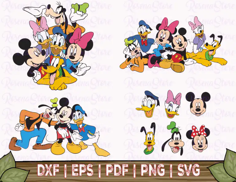 Mickey Mouse And Friends Bundle Svg & Png Cut Files