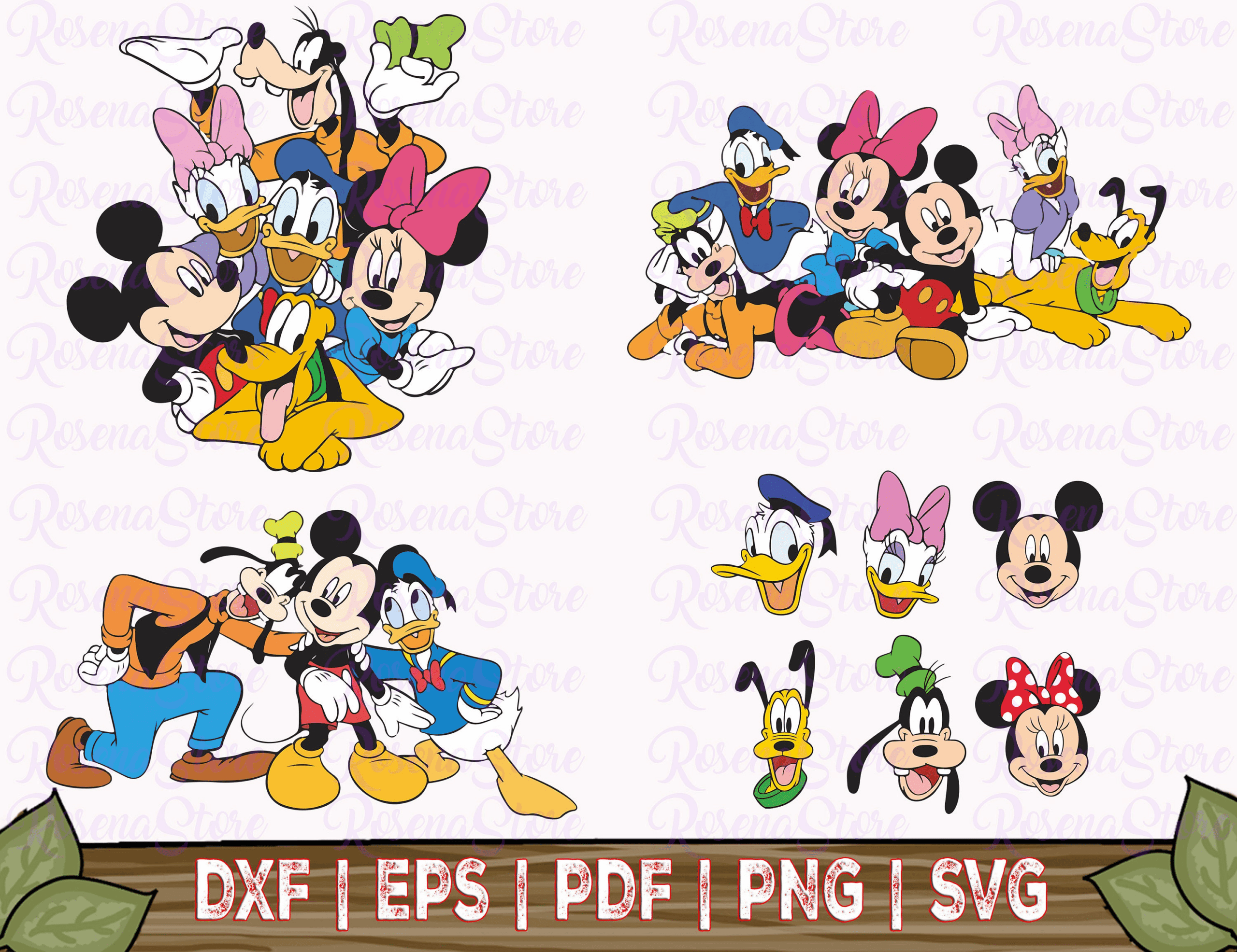 Mickey Mouse And Friends Bundle Svg & Png Cut Files, Printable Instant ...