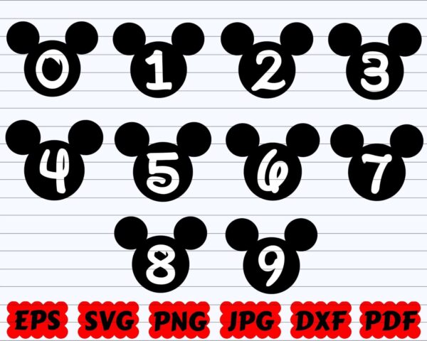 Mickey Numbers Svg, Disney Numbers Svg, Numbers Svg, Mickey Mouse Svg