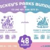 Mickey'S Parks Bundle Line Art Icon Set ? Disney World &Amp; Disneyland