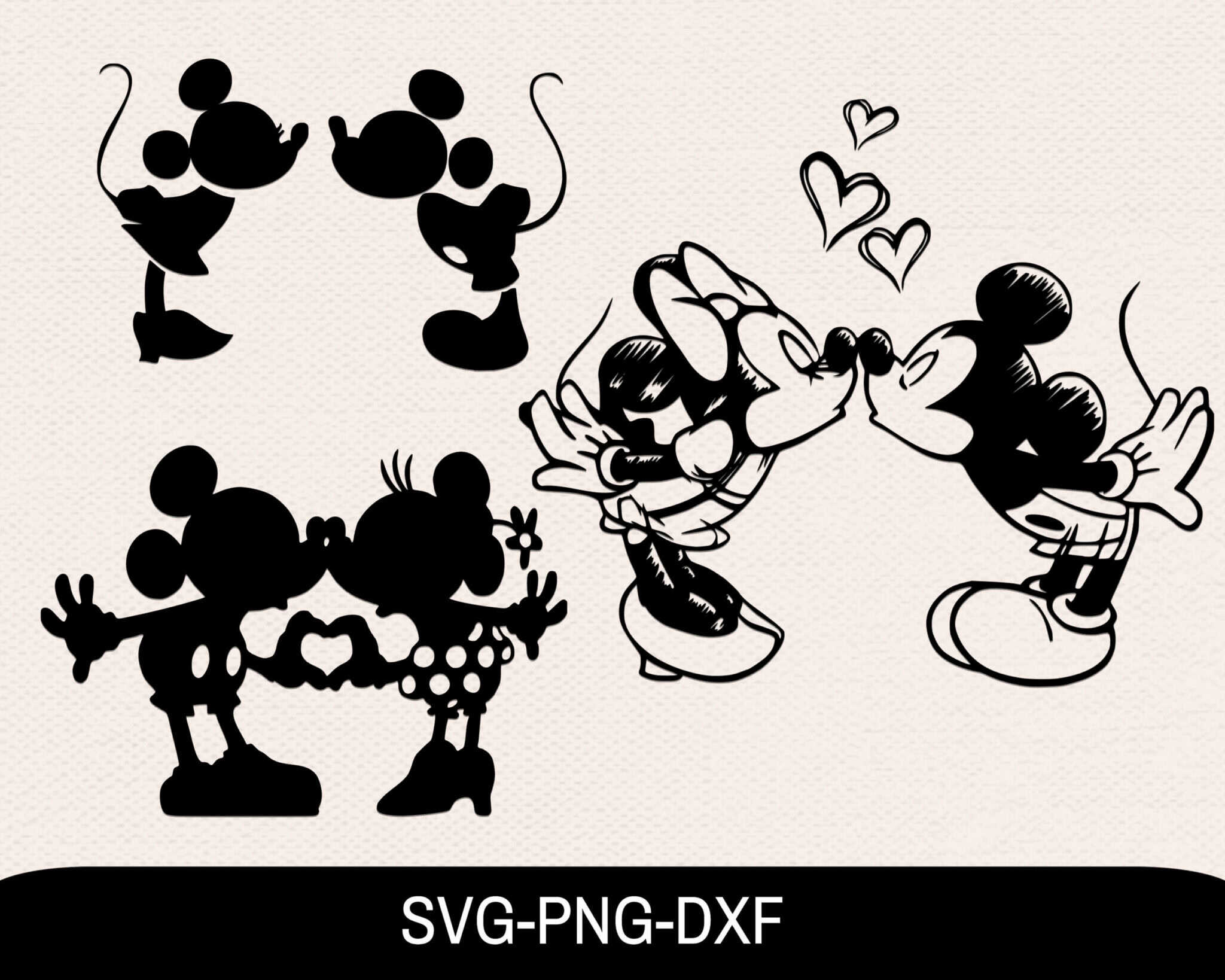 Minnie And Mickey Kiss Svg, Svg For Cricut, Disney Svg Bundle, Svg ...