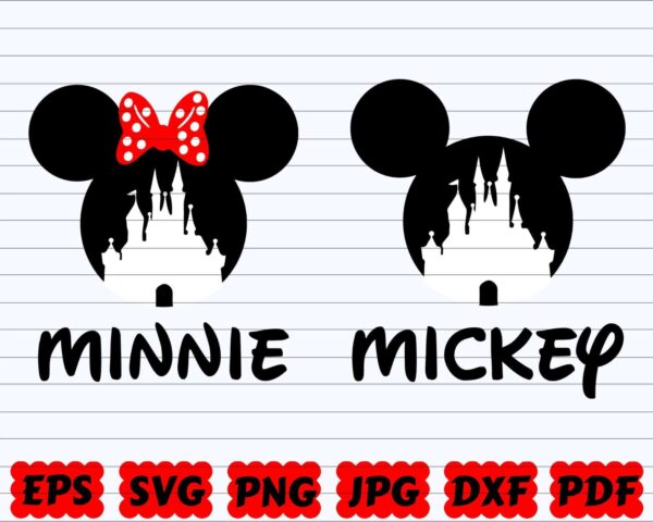 Minnie Castle Svg, Mickey Castle Svg, Disney Castle Svg, Mickey Head
