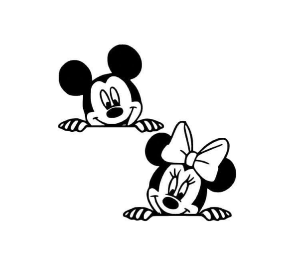 Minnie Mouse And Mickey Mouse Peeking Svg Bundle, Trending Bundle Svg