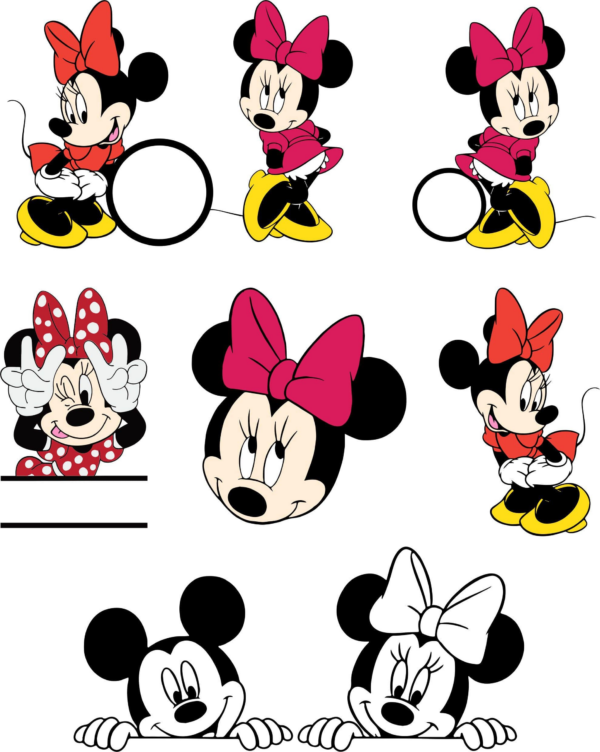 Minnie Mouse Svg Bundle, (Supports Svg, Dxf, Png For All Cutting