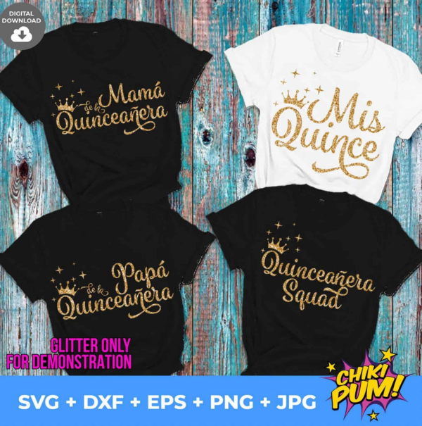 Mis Quince Svg, Mis Quince Squad Bundle Svg, Mis 15 Svg, Quinceanera