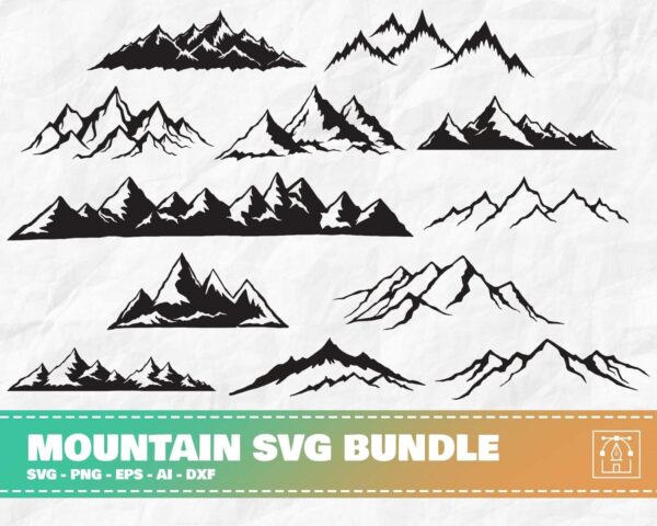 Mountain Svg Bundle 2, Mountain Clipart Svg, Mountain Silhouette,