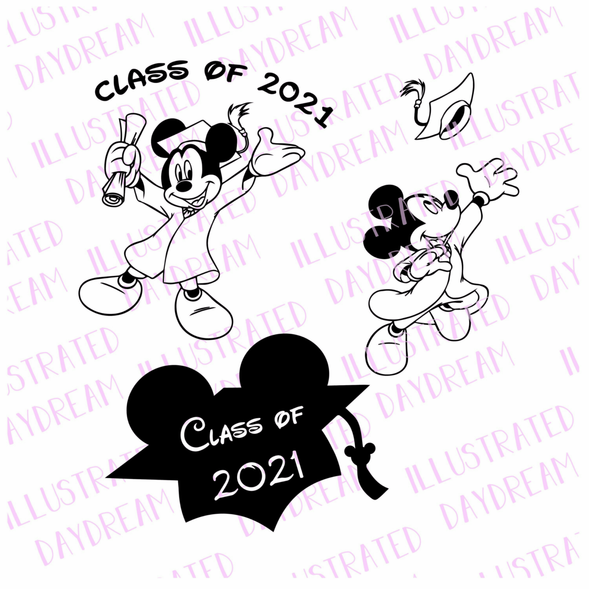 Mouse Graduation Bundle, Svg, Png, Pdf, Digital File, Trending Bundle