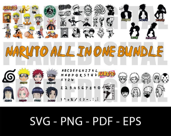 Naruto All In One Bundle, Naruto Svg, Naruto Vector, Naruto