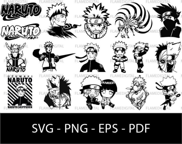 Naruto Svg, Naruto Bundle, Naruto Cutfile, Anime Vector, Anime Svg,