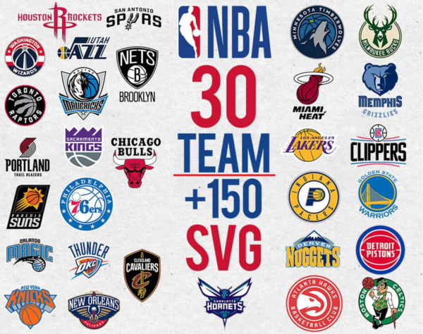 Nba Logo Svg 2021 All Team, Basketball Team Logo, Nba Svg Bundle, Nba
