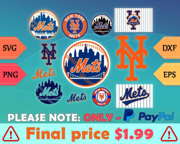 New York Mets Ny, Mlb Svg, Eps, Dxf Files, Digital Download, Mlb