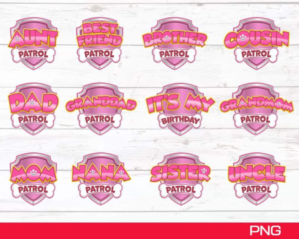 Paw Patrol Birthday Bundle Png, Family Paw Patrol Png, Paw Patrol