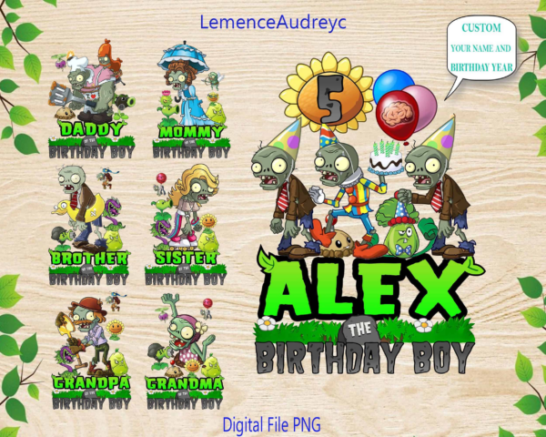 Plants Vs Zombies Birthday Bundle Png, Zombies Party, Family