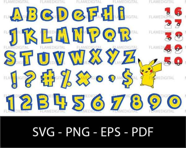 Pokemon Alphabet Svg, Pokemon Font Svg, Pokemon Svg, Pokemon Cutfile,