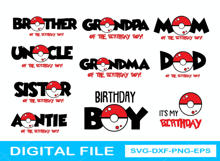 Pokemon Birthday Bundle Svg