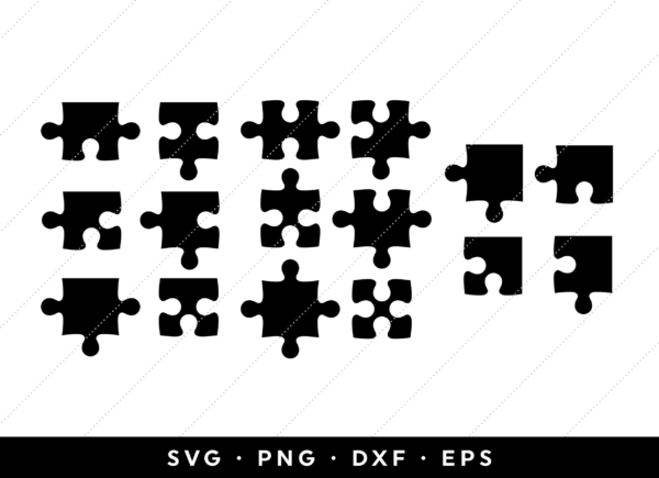 Puzzle Svg Bundle, Puzzle Pieces Svg, Jigsaw Puzzle Template Svg