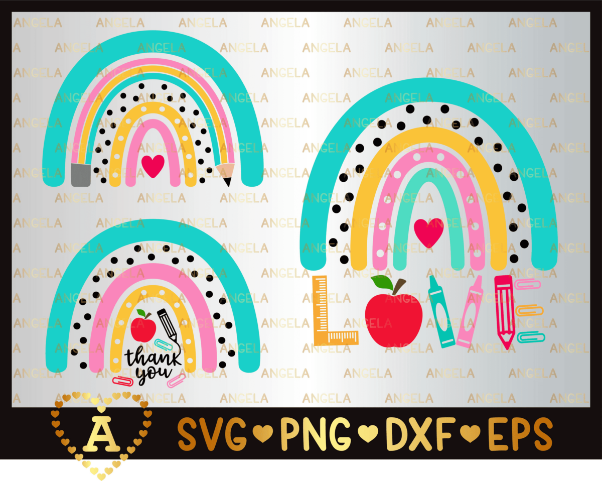Rainbow Svg, Teacher Back To School Svg, Teacher Appreciation Svg,