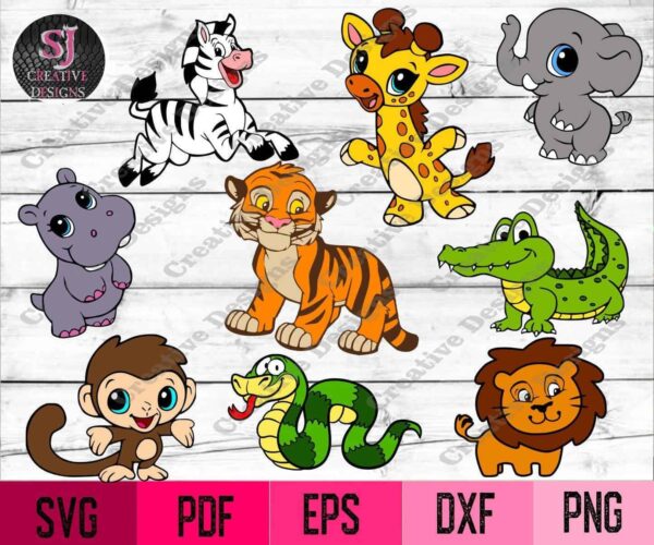 Safari Animals Bundle Svg, Jungle Svg, Jungle Animals Svg, Cute