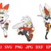 Scorbunny Evolution Pokemon Svg Raboot Svg Cinderace Svg Ai Smdyk 100x100