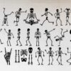 Skeleton Svg, Skeleton Svg Bundle, Dancing Skeletons Svg, Halloween