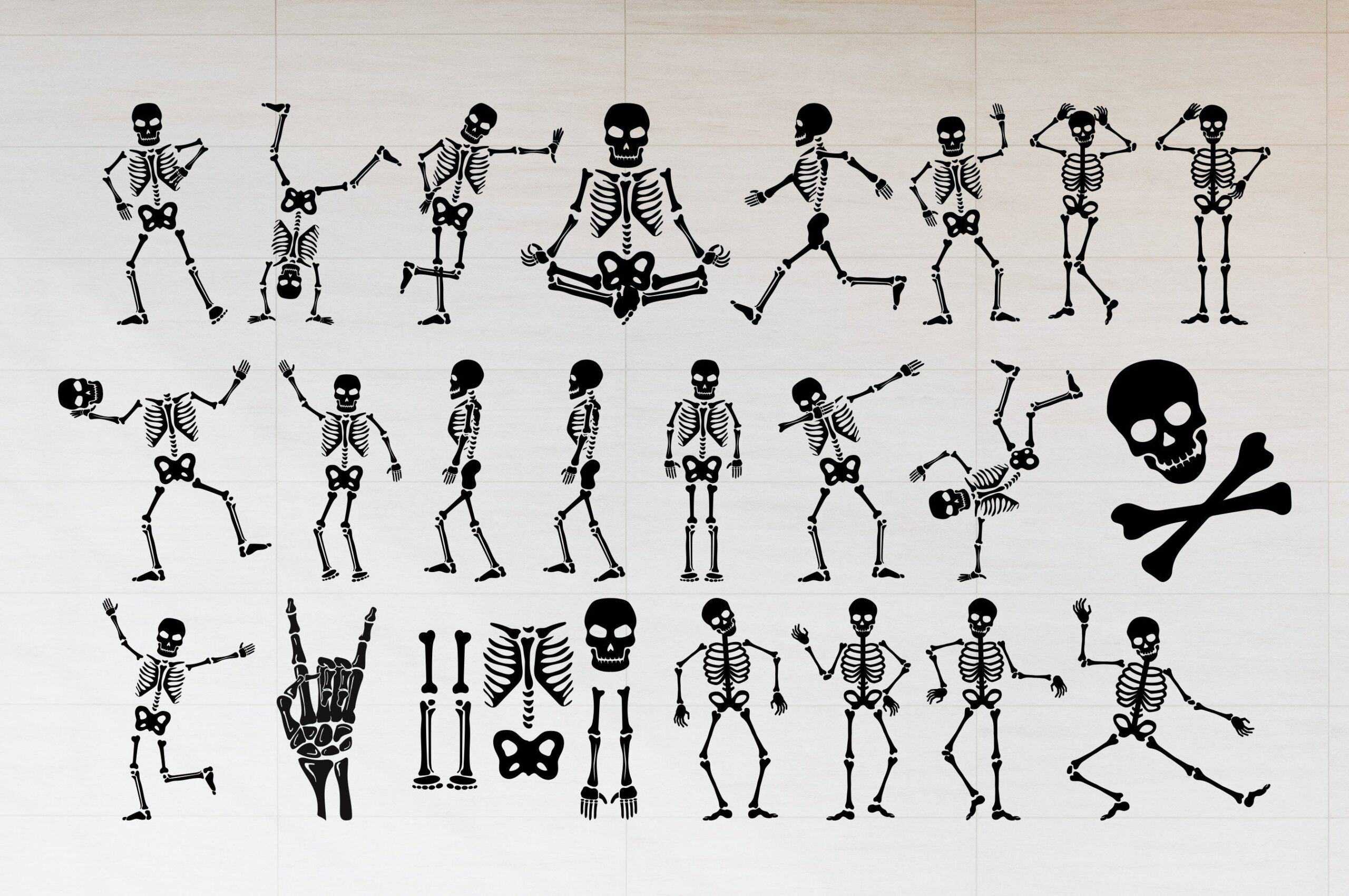 Skeleton Svg, Skeleton Svg Bundle, Dancing Skeletons Svg, Halloween ...