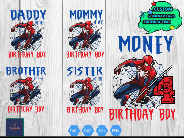 Spiderman Birthday Svg, Spiderman Birthday Boy Svg, Family Spiderman