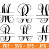 Split Monogram Svg, Split Monogram Frame Alphabet, Digital Download