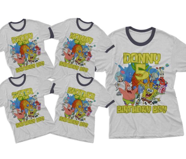 Spongebob Family Iron On Transfer, Spongebob Birthday, Spongebob
