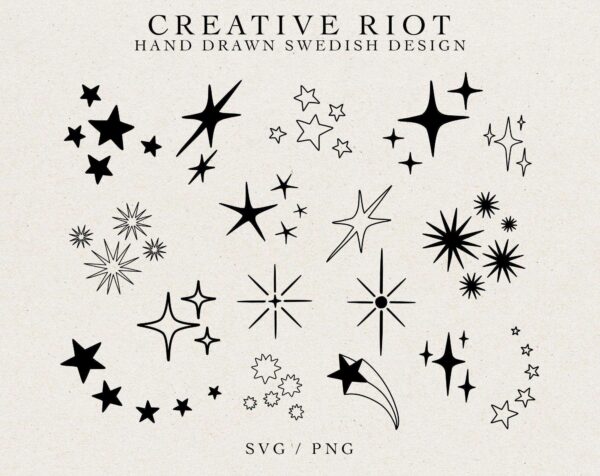 Star Glitter Svg, Sparkle Bundle, Commercial Use Svg, Hand Drawn,
