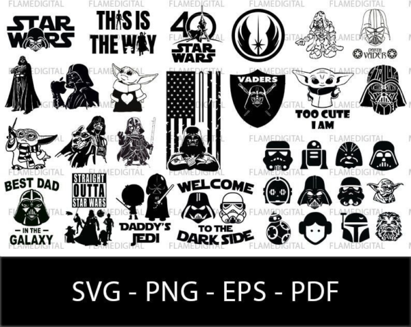 Star Wars Svg, Star Wars Silhouette, Star Wars Vector, Yoda Cutfile,