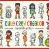 Stick Figure Svg, Cute Crew Creator Cuttable Custom Family Portrait