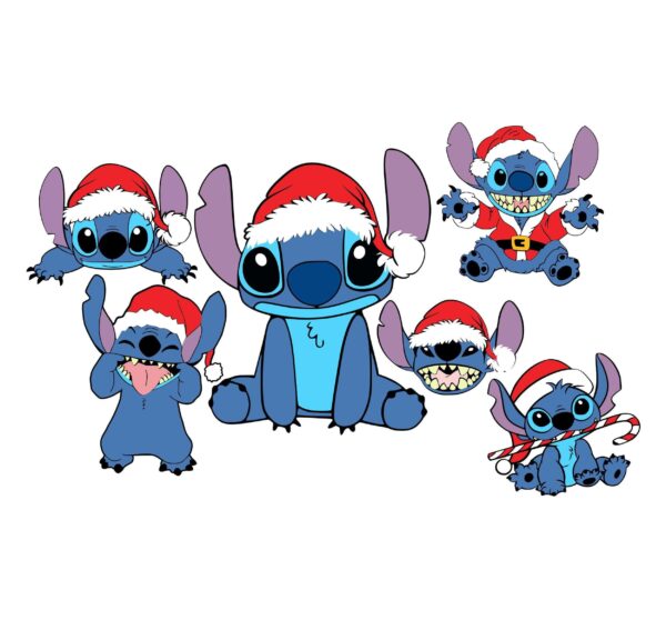 Stitch Christmas Svg, Stitch Svg Christmas, Stitch Santa Svg, Stitch