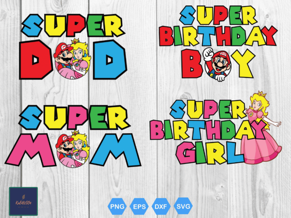 Super Mario Birthday Bundle Svg, Super Birthday Boy Svg
